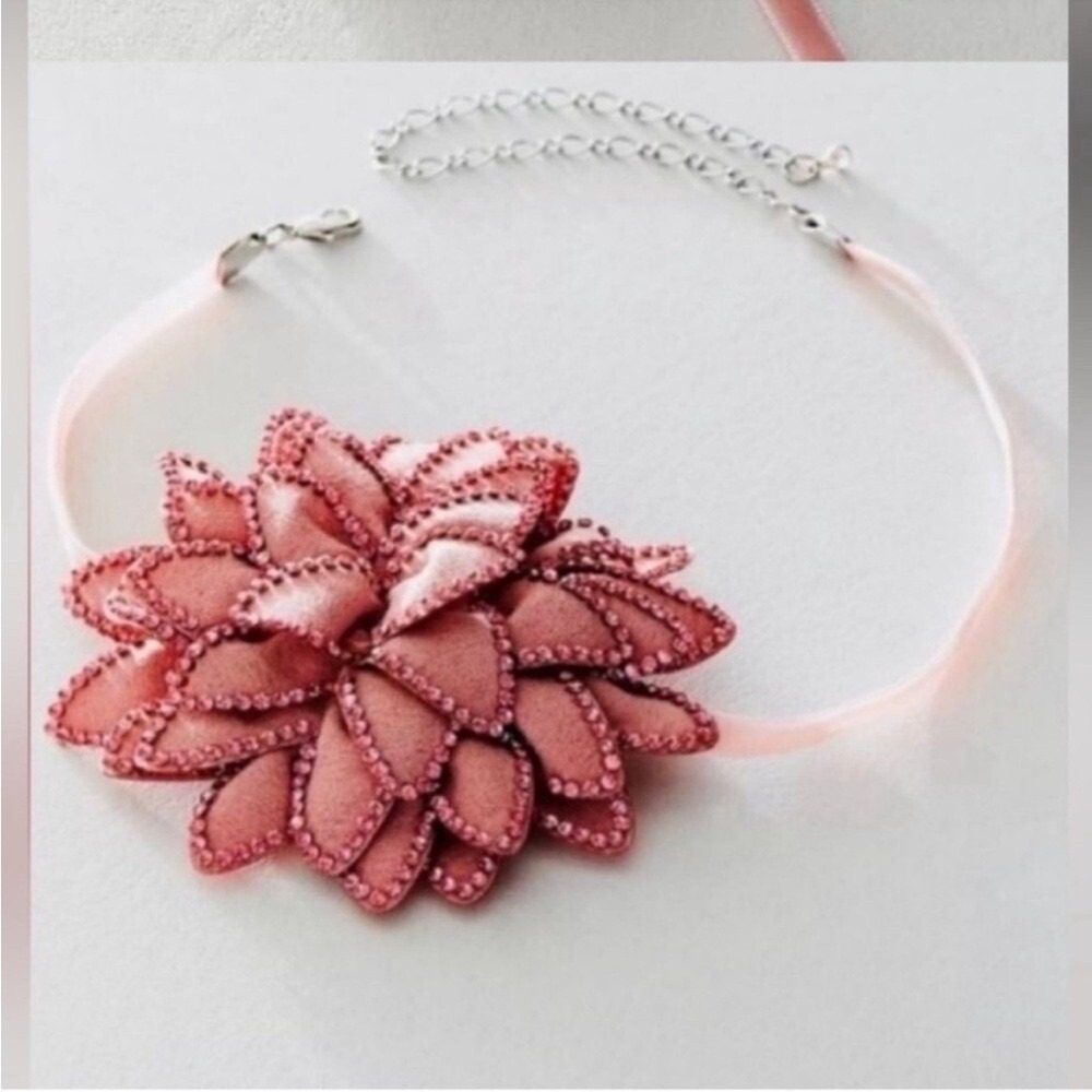 NWT Free People From Dusk Till Dawn Choker rose pink one size boho feminine